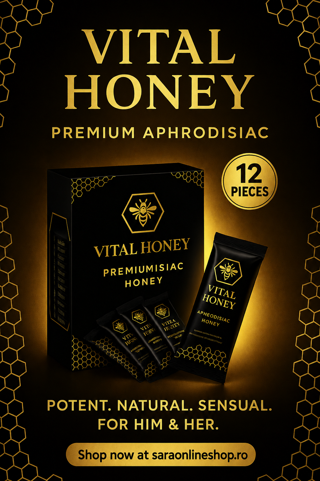Miere Afrodisiacă Vital Honey 12 Plicuri – Themra